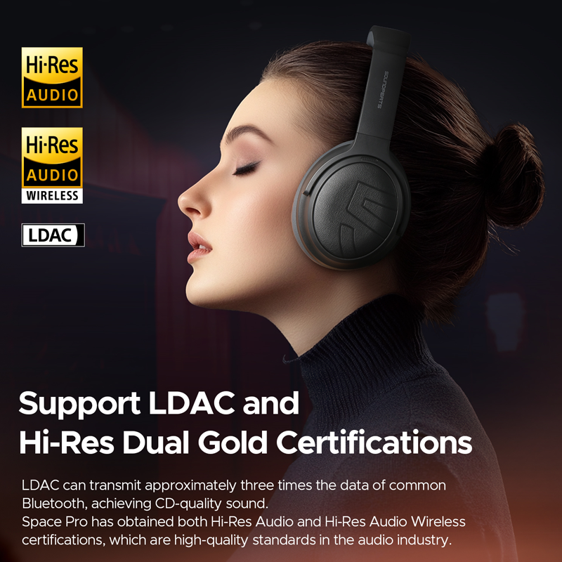 Soundpeats Space Pro Hybrid Active Noise Cancellation Headset Soundpeats.pk