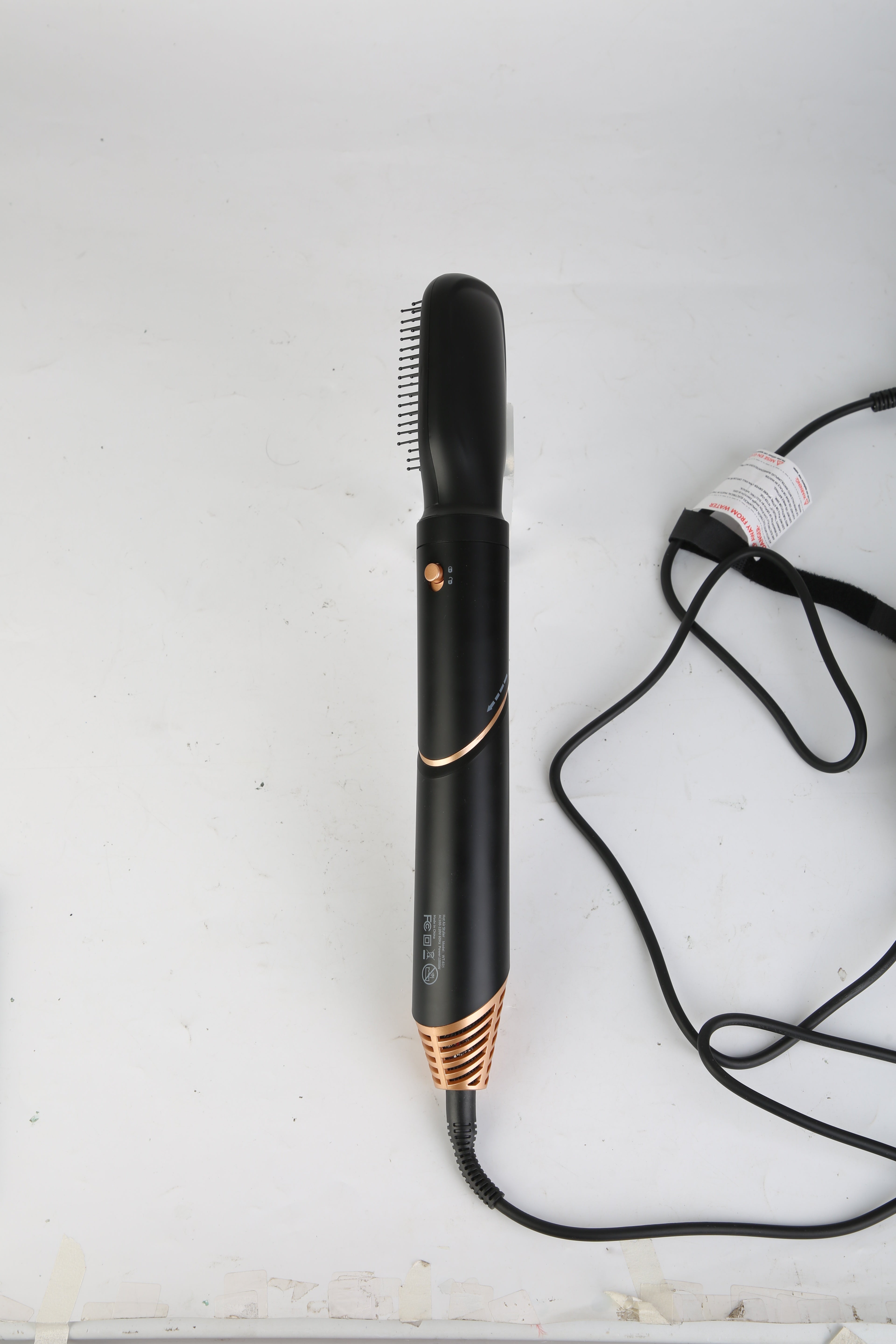 1Pc 5 In 1 Hot Air Styler Straightener Curler Dryer Automatic Wrap Styler Hair Dryer Brush Set With 3 Temp Settings ALCI Plug Glove Cable Tie 2 Alligator Hair Clips